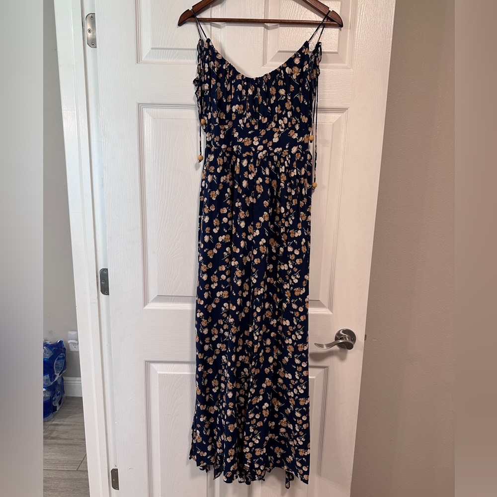 Natural Life Blue Floral Jumpsuit